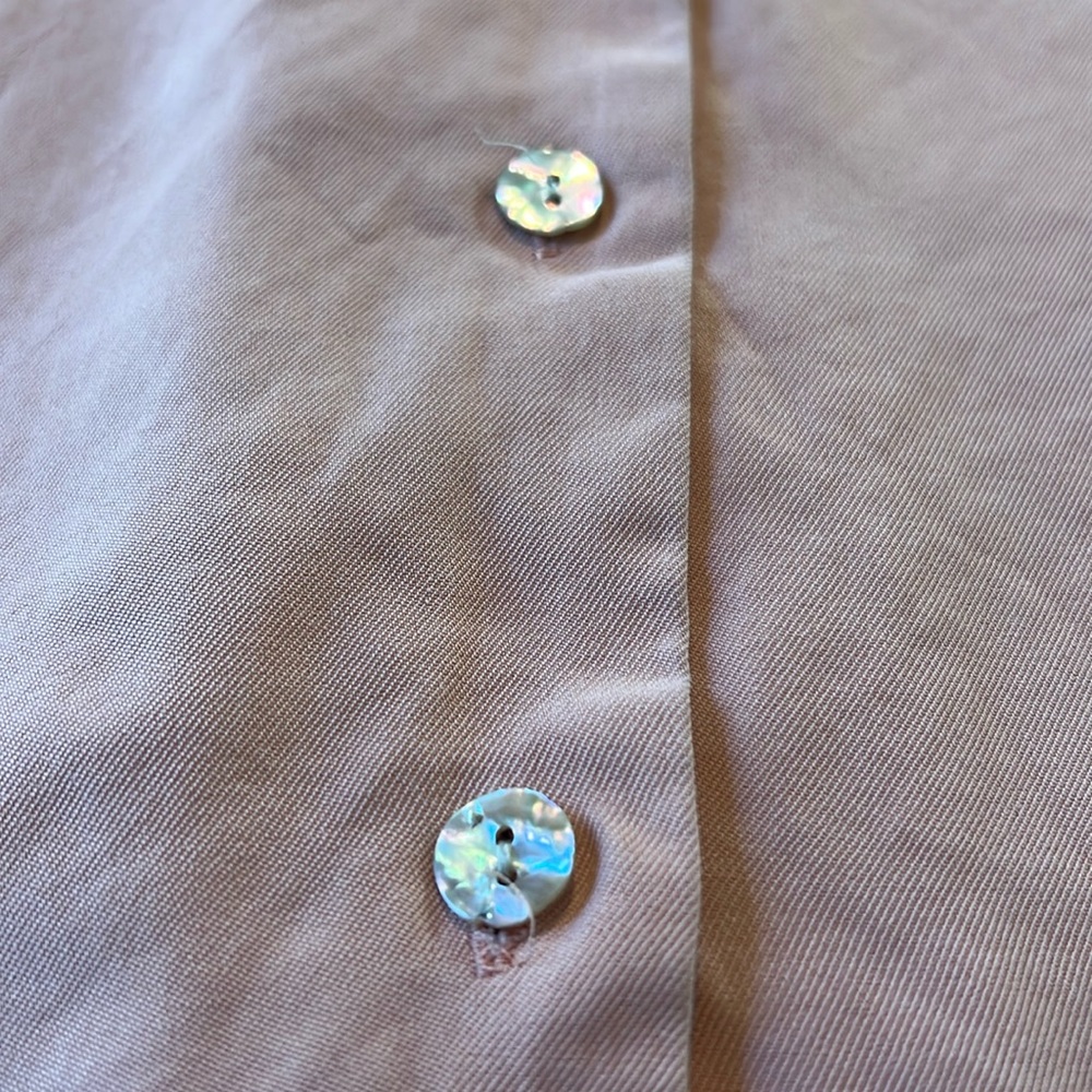 Vintage Talbots Silk Short Sleeve Button-Down - Picture 8 of 10